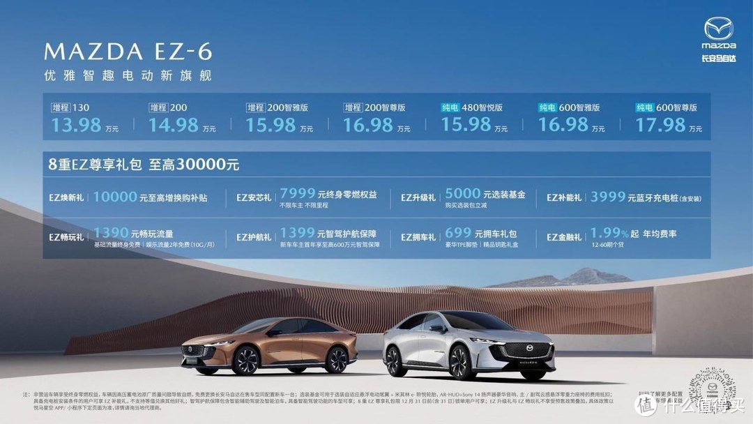 13.98万起！后驱、50：50，马自达EZ-6来了！